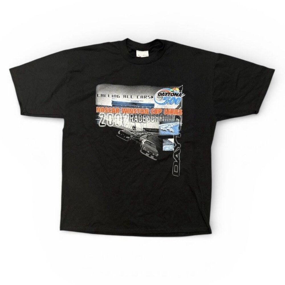 Vintage Nascar Winston Cup Series Shirt Daytona 500 2002 T-Shirt Sz XL Black Y2K